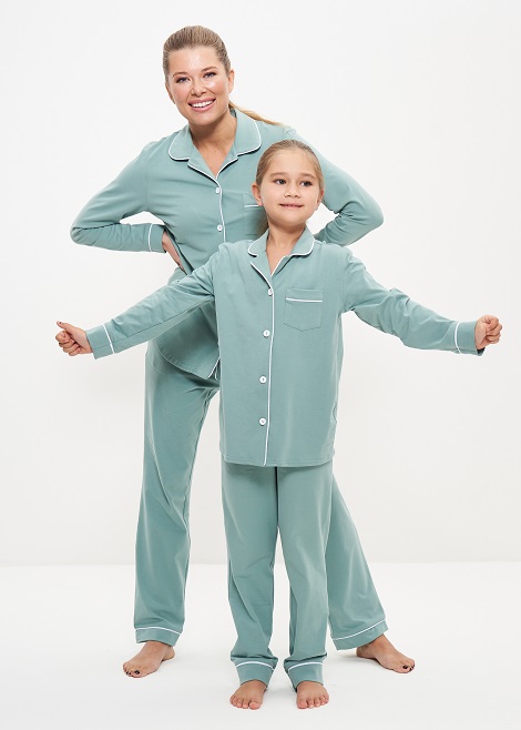 Пижама для девочек (Размер 146-152 Цвет оливковый)