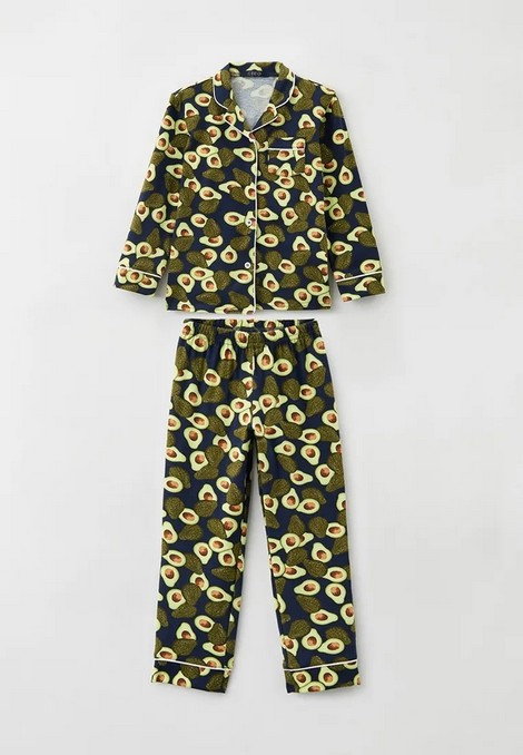 Пижама для девочек (Размер 146-152 Цвет синий,авокадо)
