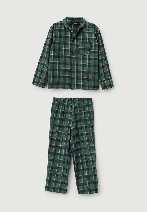 Пижама для мальчика (Размер 146-152 Цвет зеленый,клетка)
