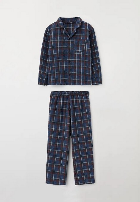 Пижама для мальчика (Размер 146-152 Цвет синий,клетка)