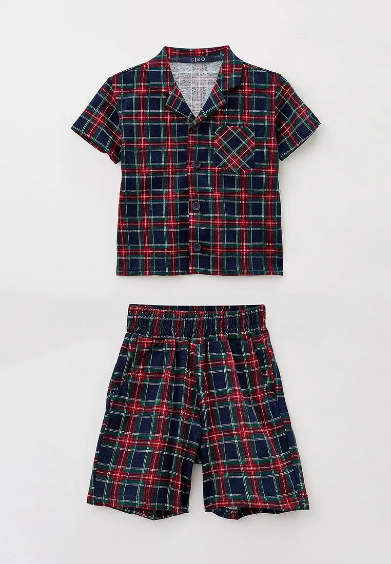 Пижама для мальчика (Размер 98-104 Цвет красный,зеленый,клетка)