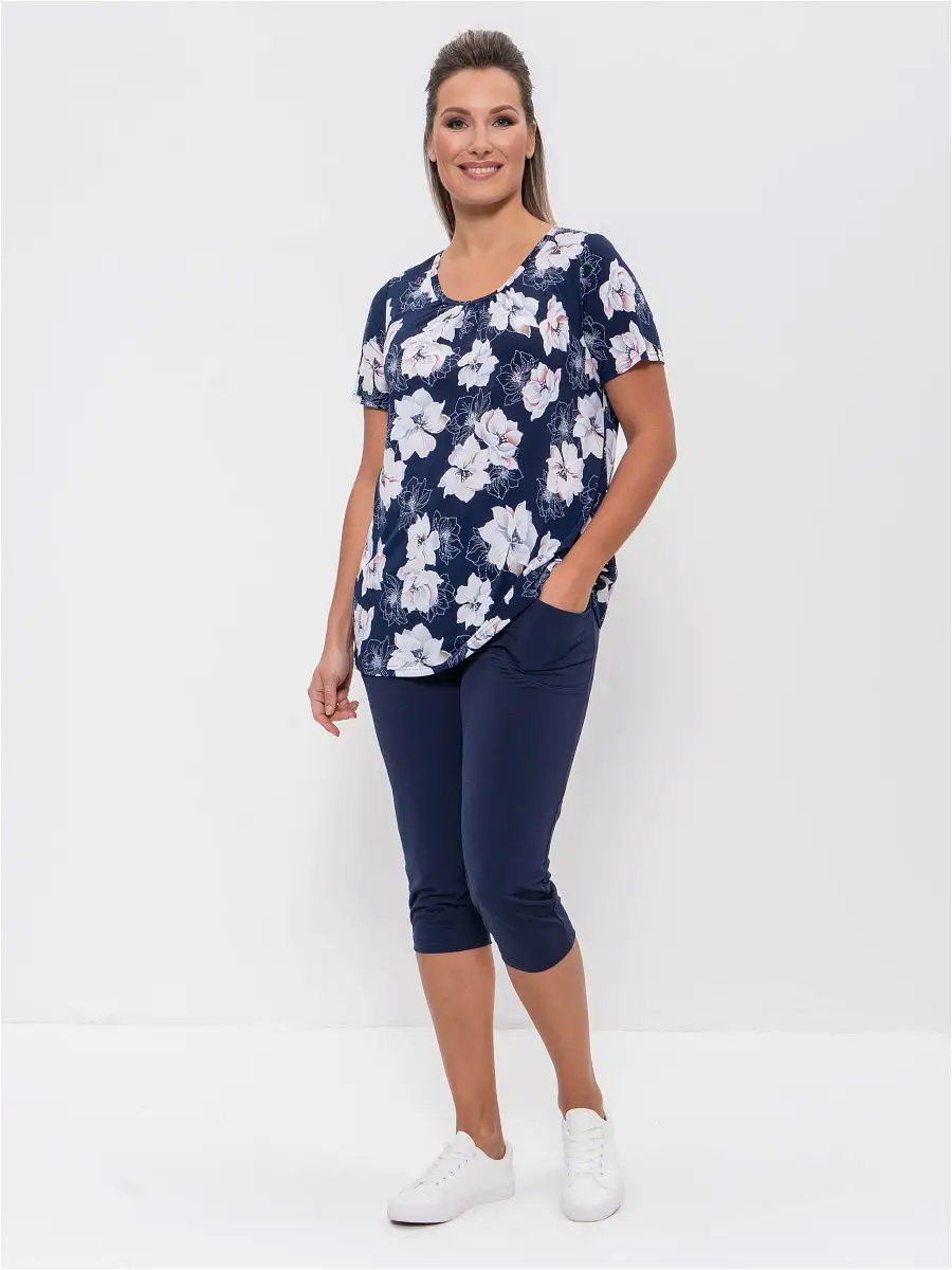 752синий,серо-розовые цветы _2