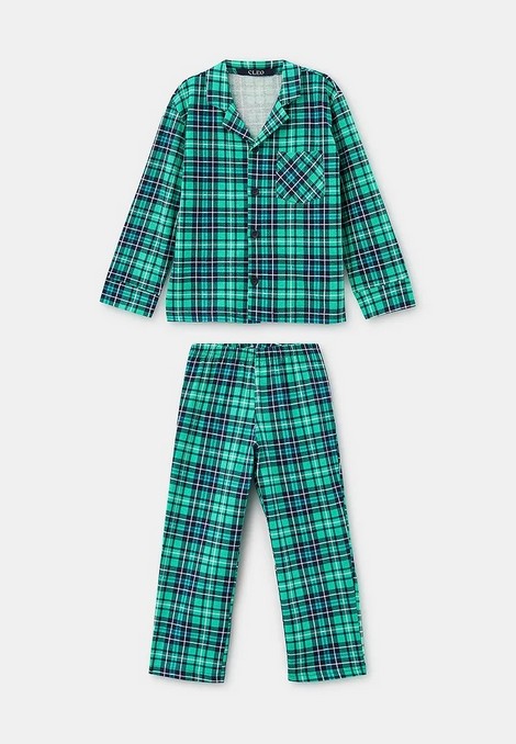 Пижама для мальчика (Размер 122-128 Цвет салатовая клетка)