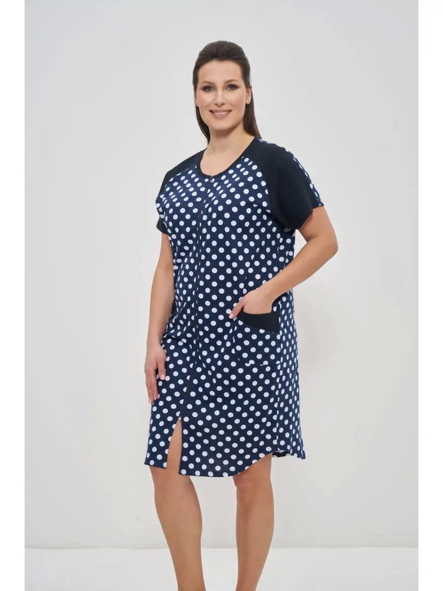 853синий,белый горошек_1