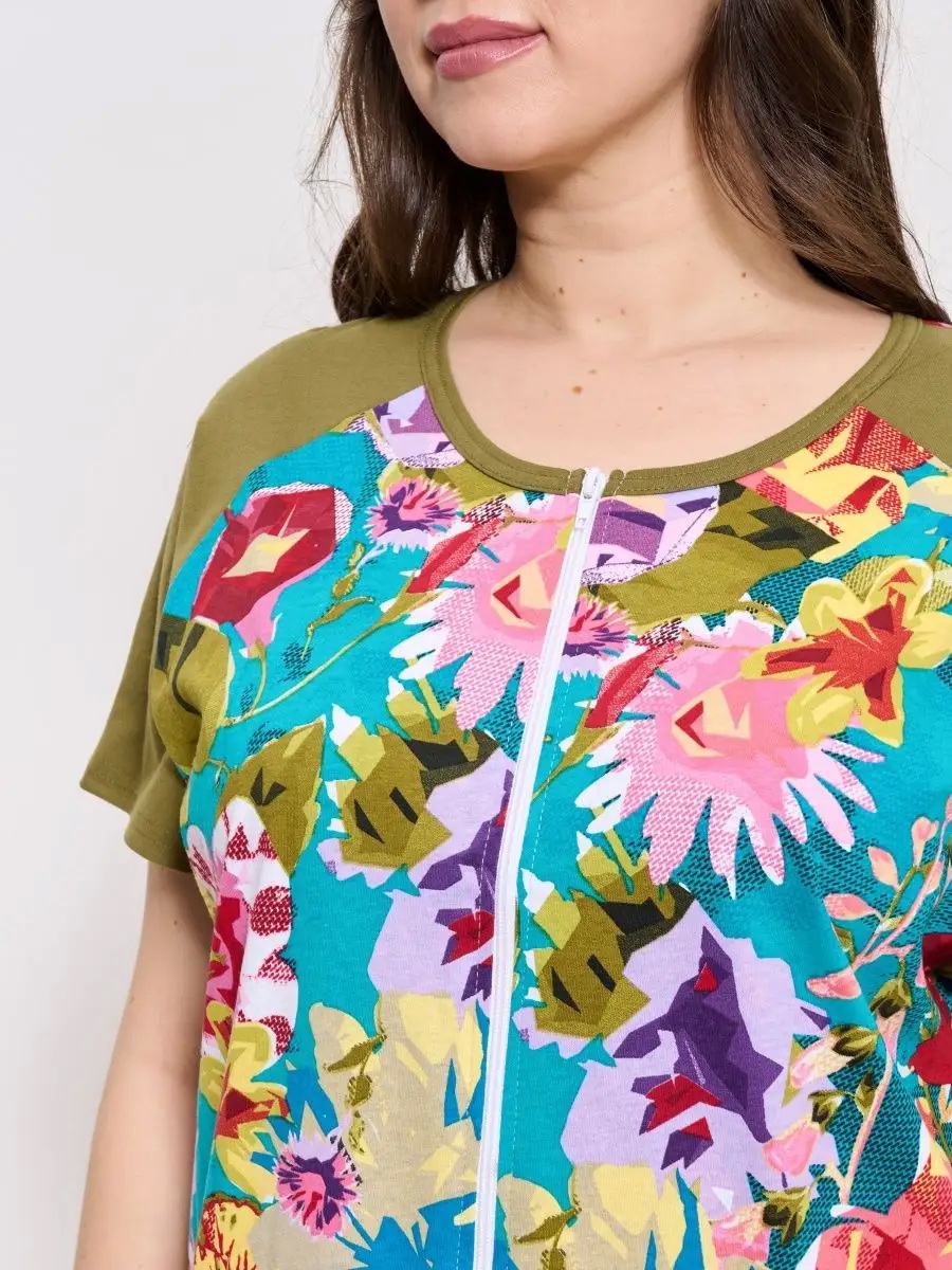 853бирюзовый с цветами_3