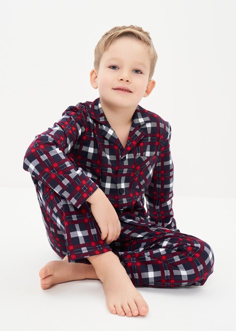 Пижама для мальчика (Размер 146-152 Цвет синий,красный,клетка)