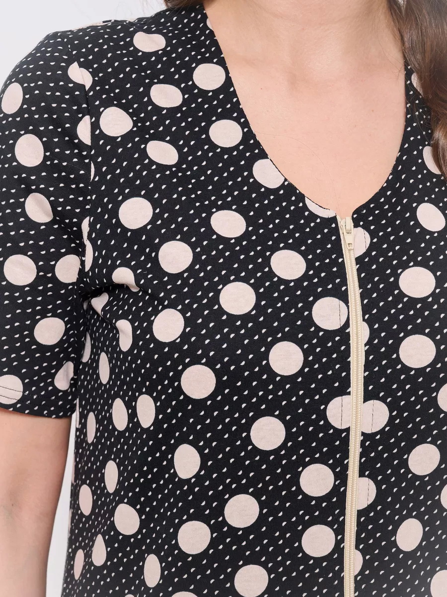 1417черный,бежевый горох_4