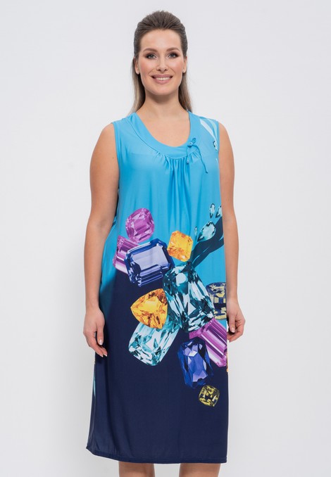 Платье  (Размер 52 Цвет синий,голубой)