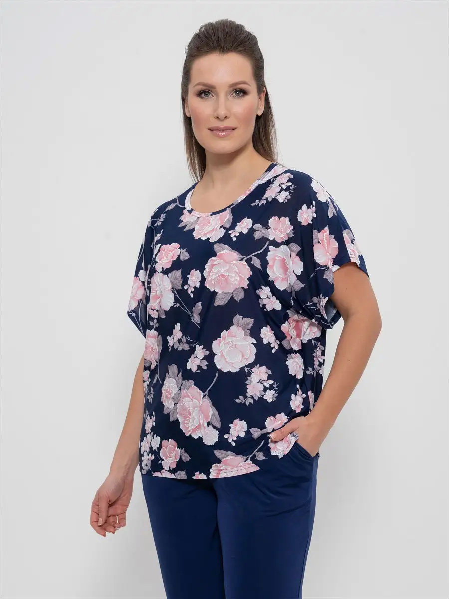 713синий,розовые цветы_2